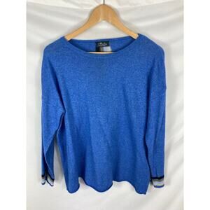 Luella Cashmere Wool Blend Blue Sweater Size Large